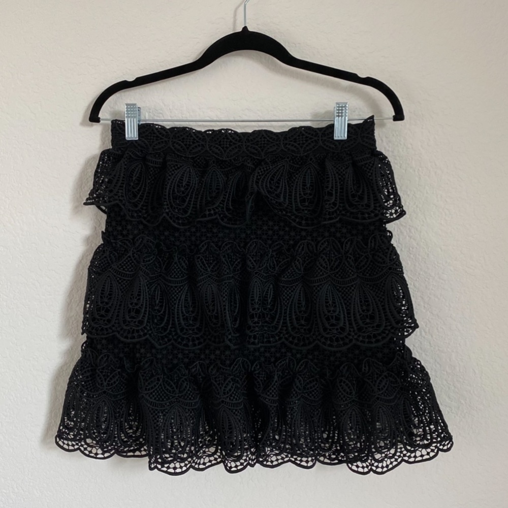 Self Portrait Tiered Gulpure Mini Skirt Size 6 - Picture 5 of 7